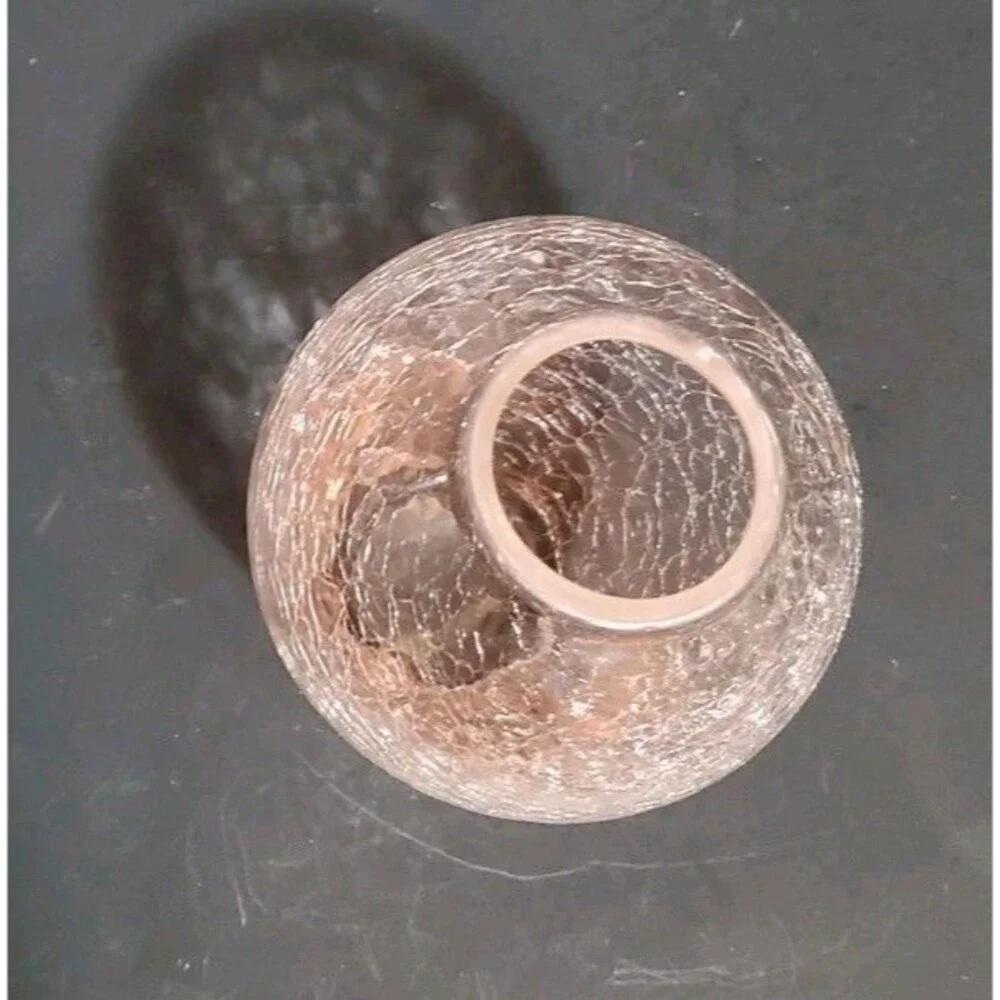 Silvestri Crackle Glass Vase Handcrafted 6